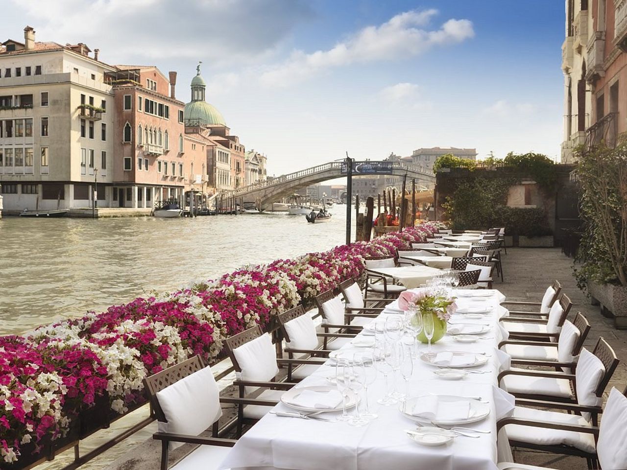 Table overlooking Grand Canal in Venice